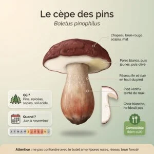 Cèpe des pins : champignon typique sous les pins