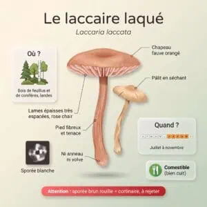 Laccaire laqué (Laccaria laccata) : infographie d'identification