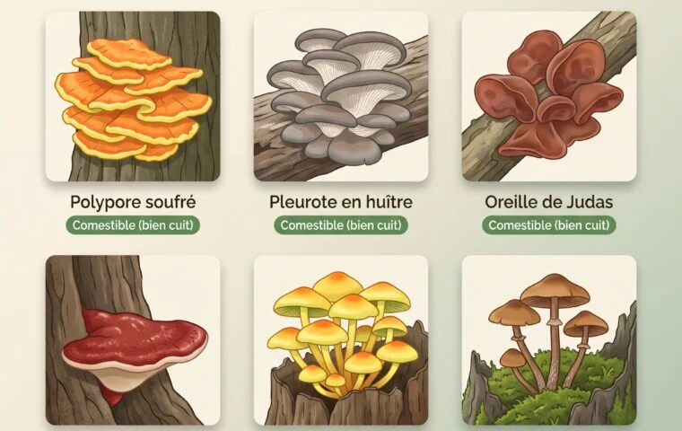 Champignons qui poussent sur les arbres : comestibles ou toxiques ?