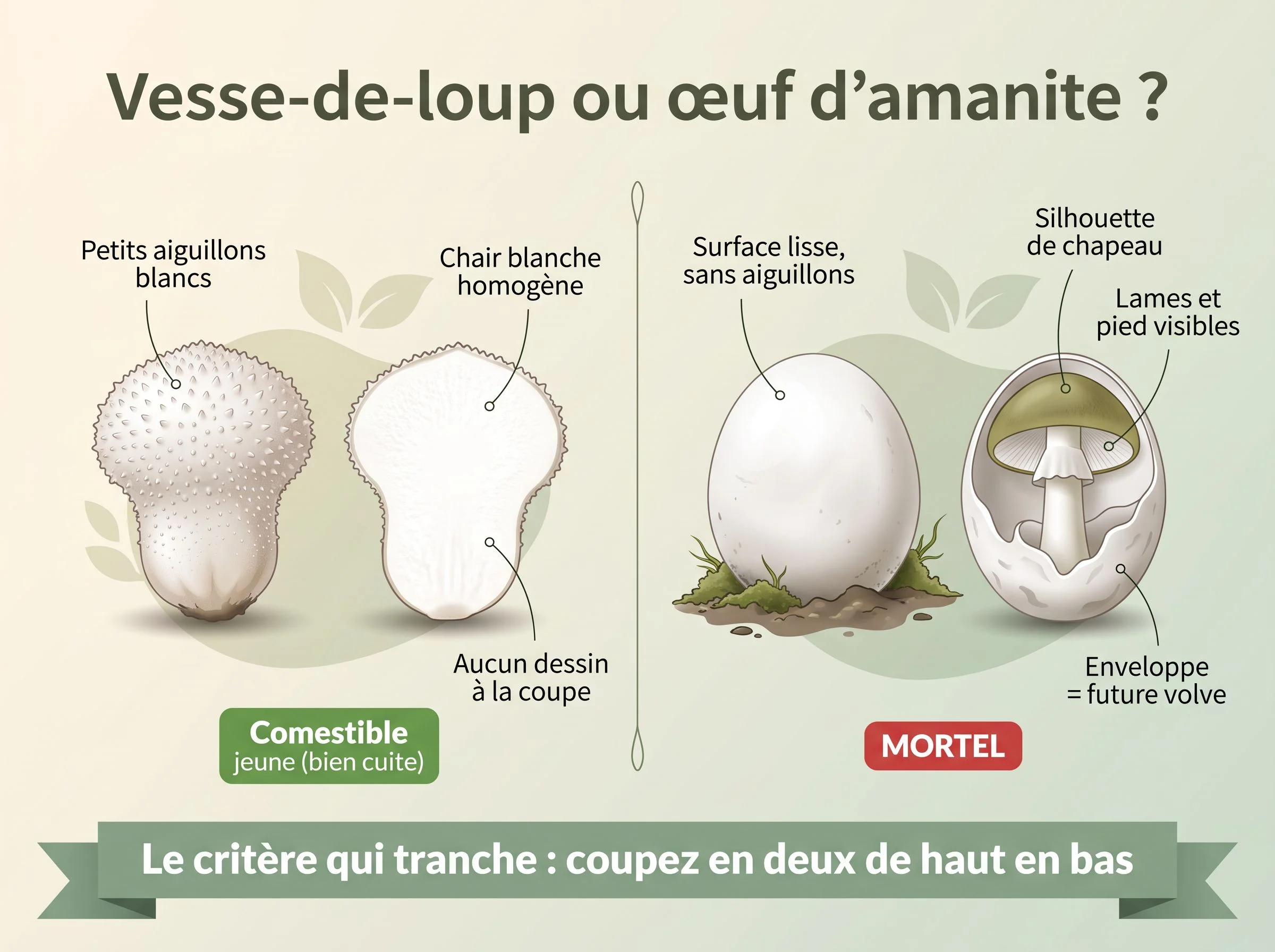 Vesse-de-loup ou « œuf » d’amanite : comparaison